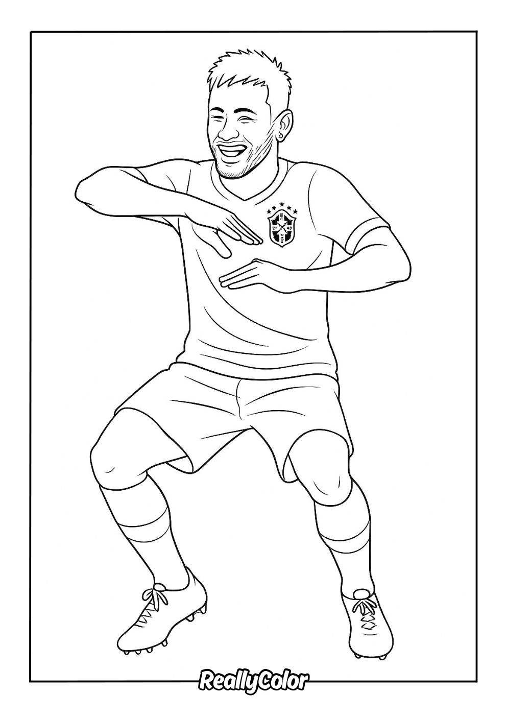 Neymar goal celebration coloring page