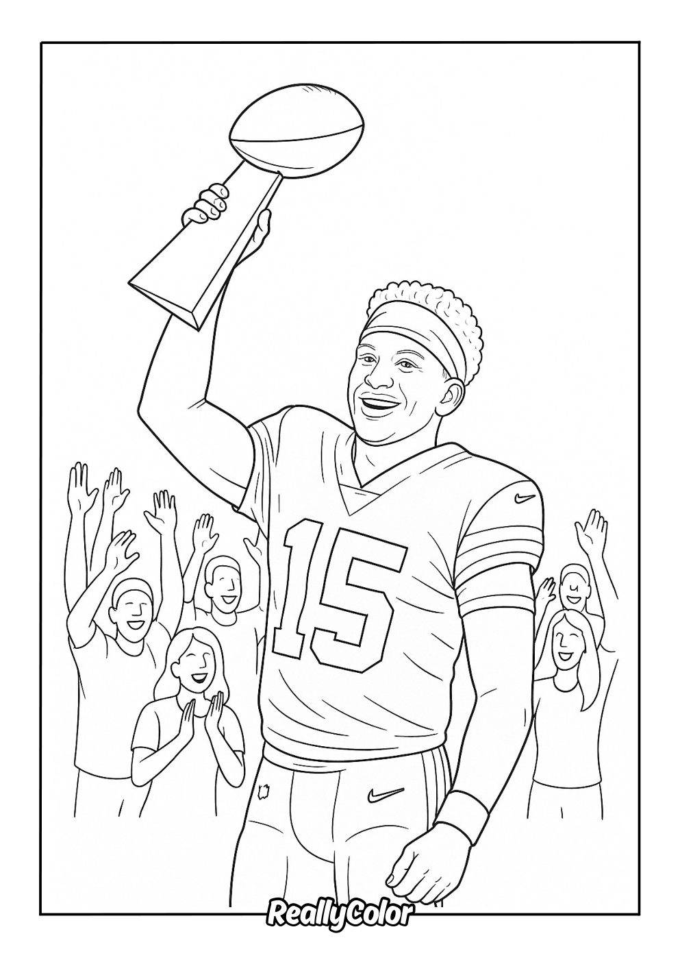 Patrick Mahomes Lifting Championship Trophy