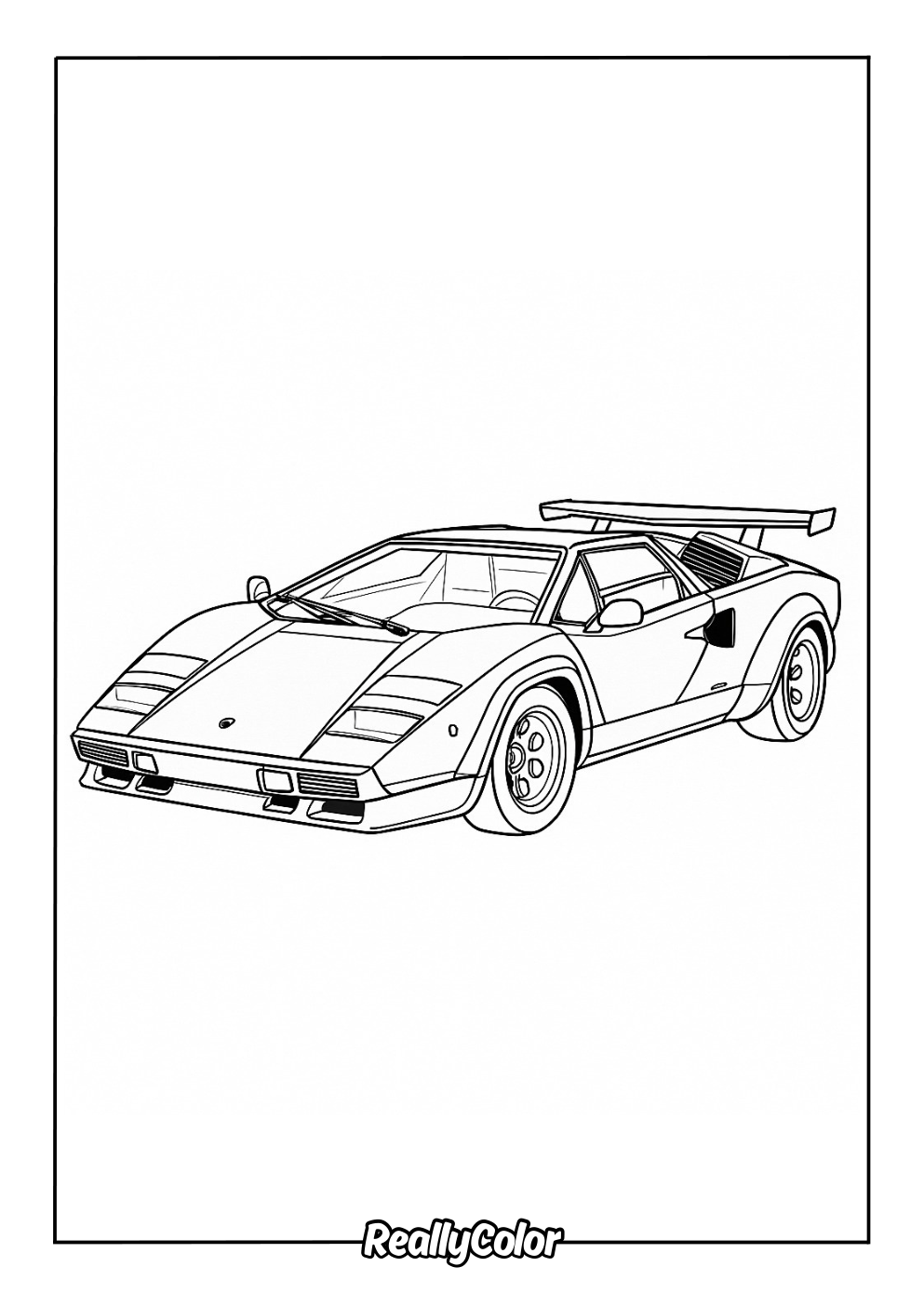 Printable Lamborghini Countach coloring page