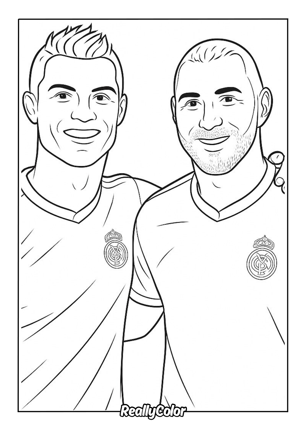Printable Ronaldo and Benzema coloring Page
