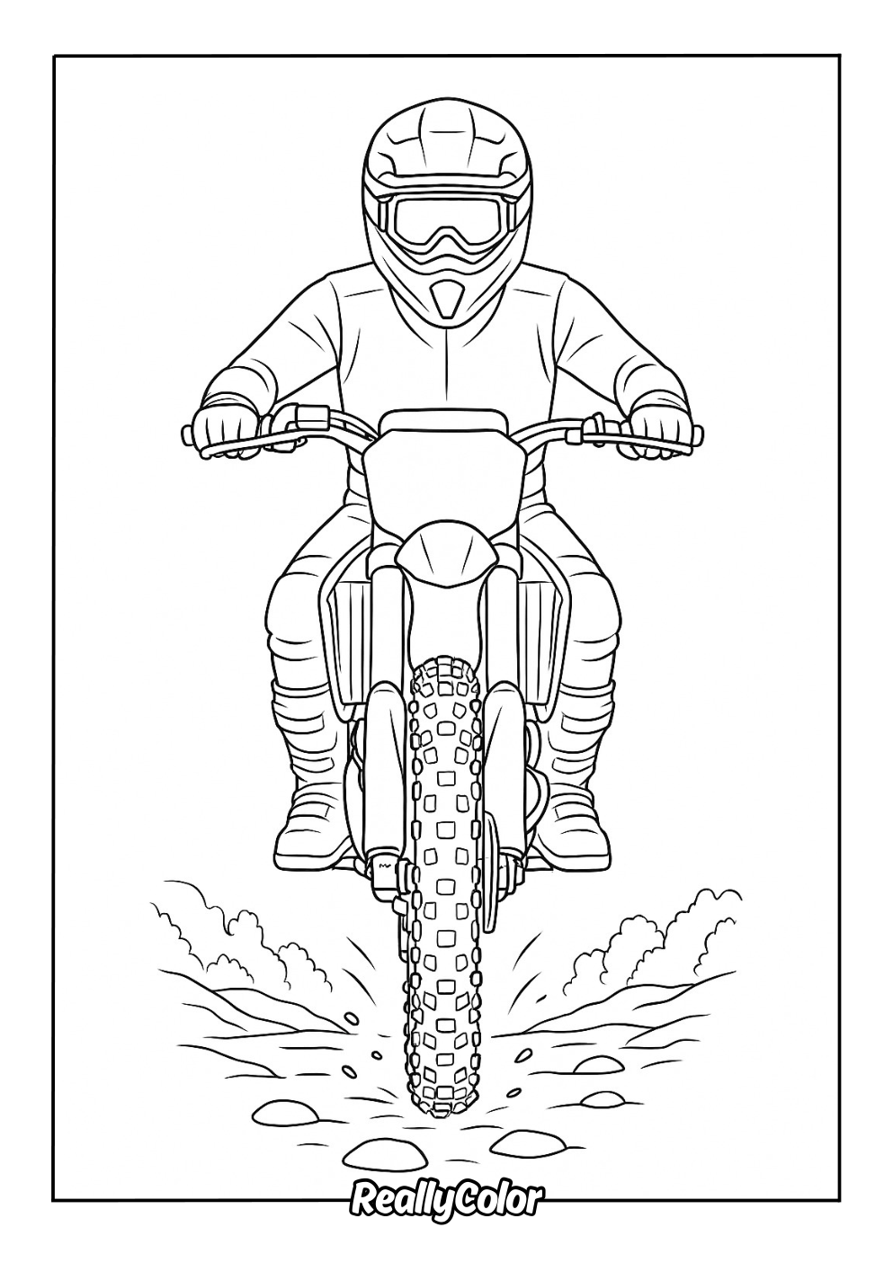 Printable dirt bike color page