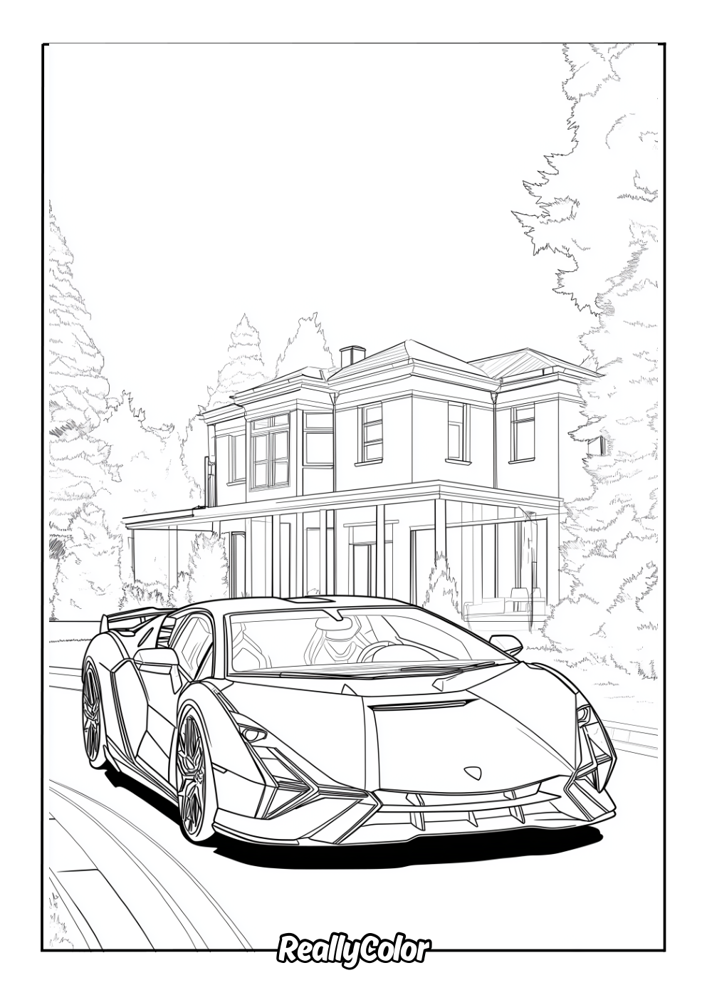 Realistic Lamborghini Revolto coloring page