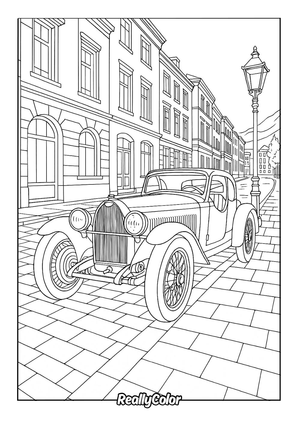 Retro Bugatti color page