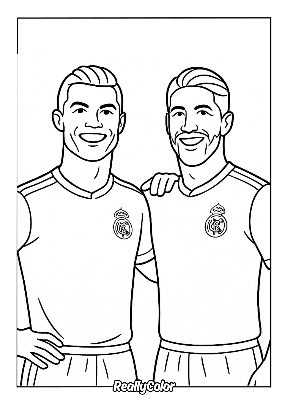Ronaldo and Ramos coloring page