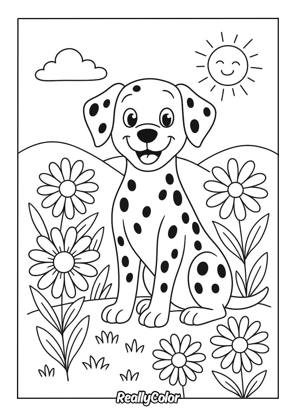 Adorable dalmatian coloring page