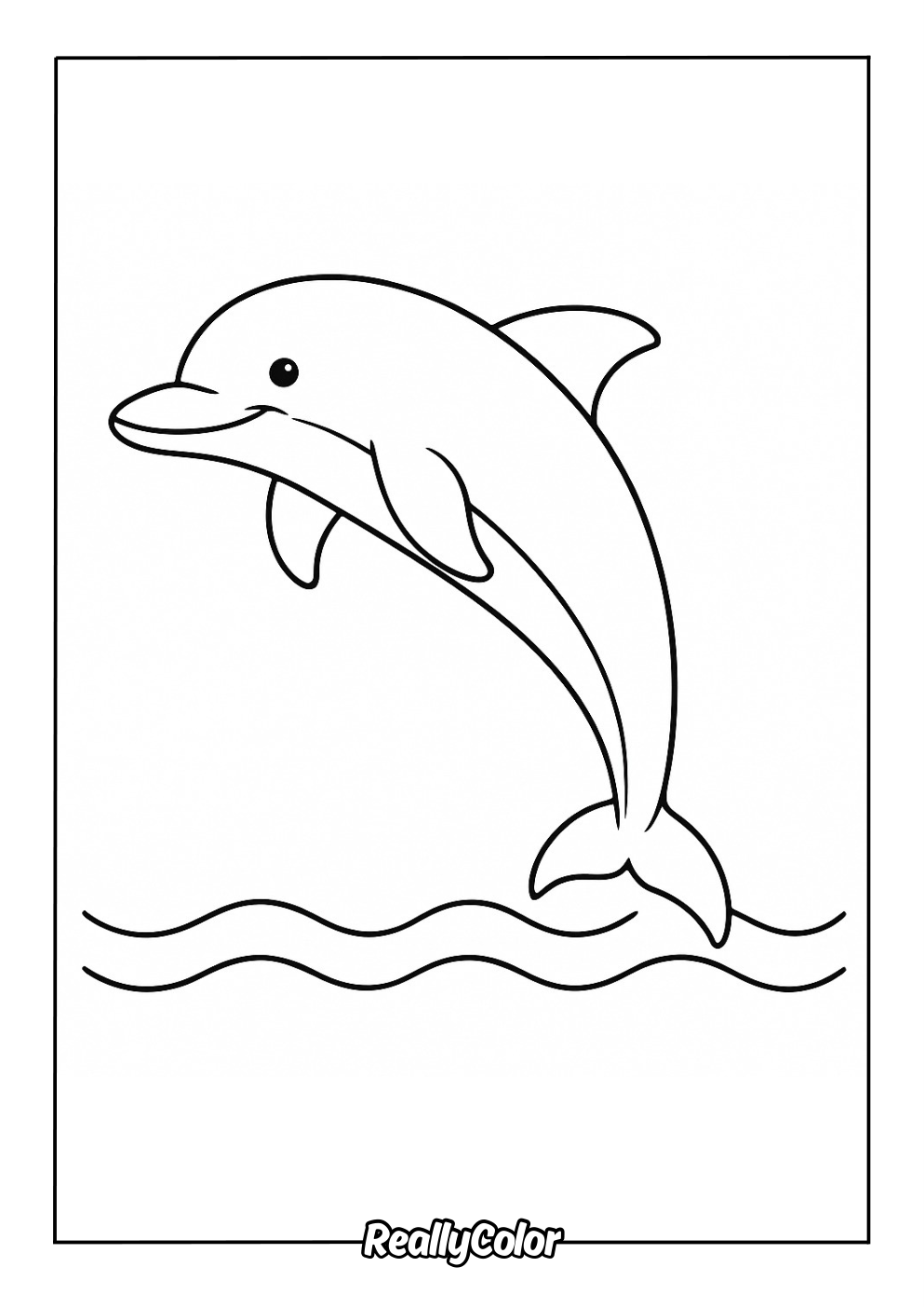 Adorable dolphin easy to color