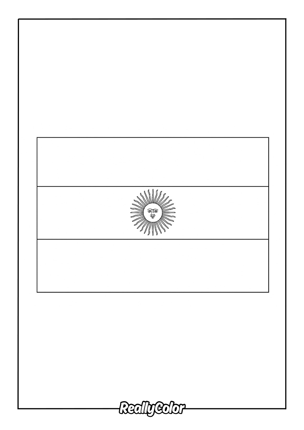 Argentina flag coloring page