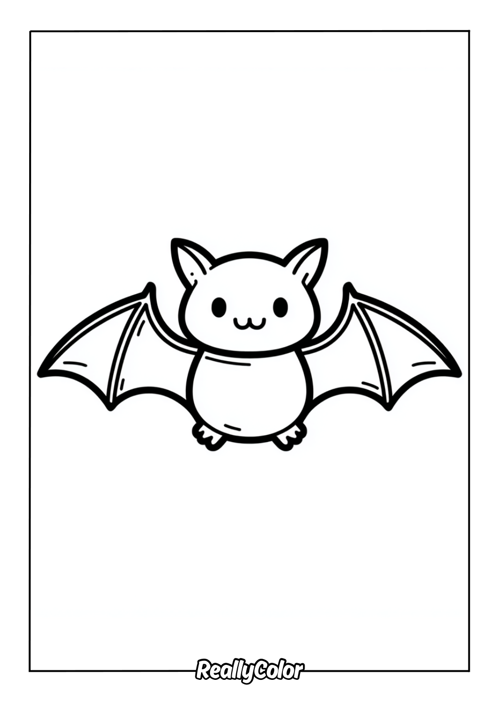 Bat icon coloring page for kids