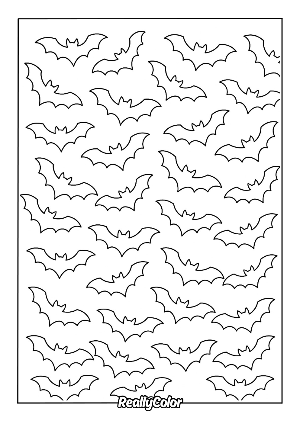 Bat patterns coloring page