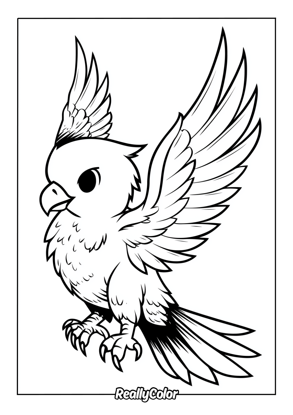 Cartoon bald eagle color page