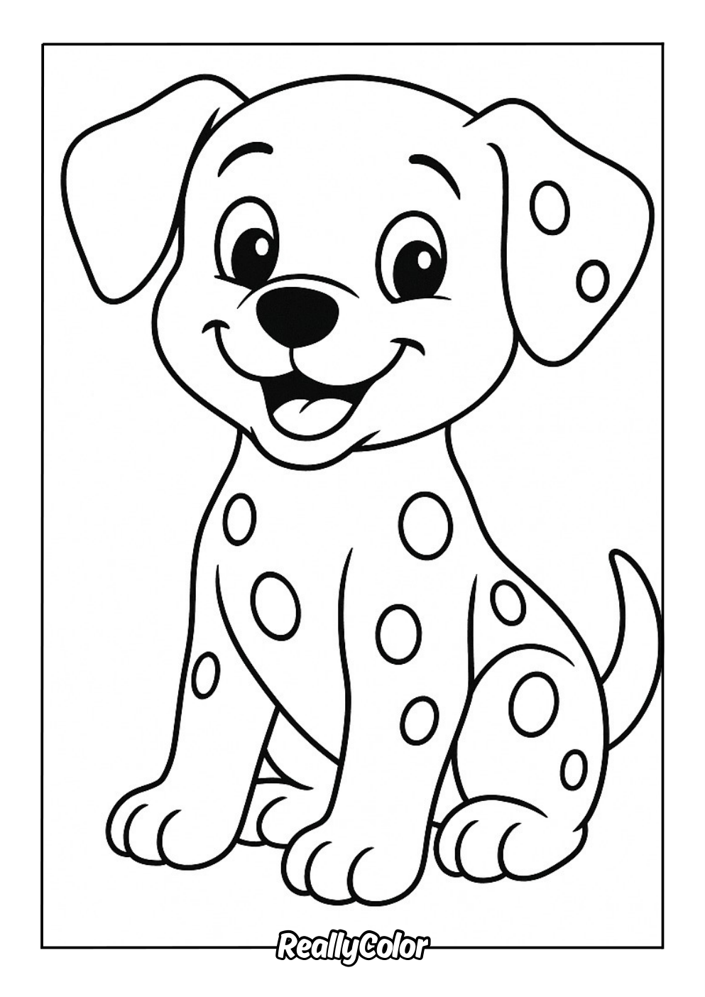 Cartoon dalmatian coloring page for kids