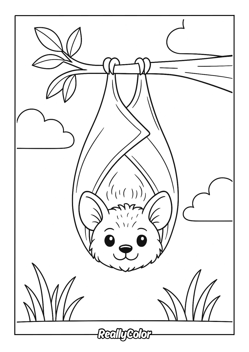 Cute bat color page