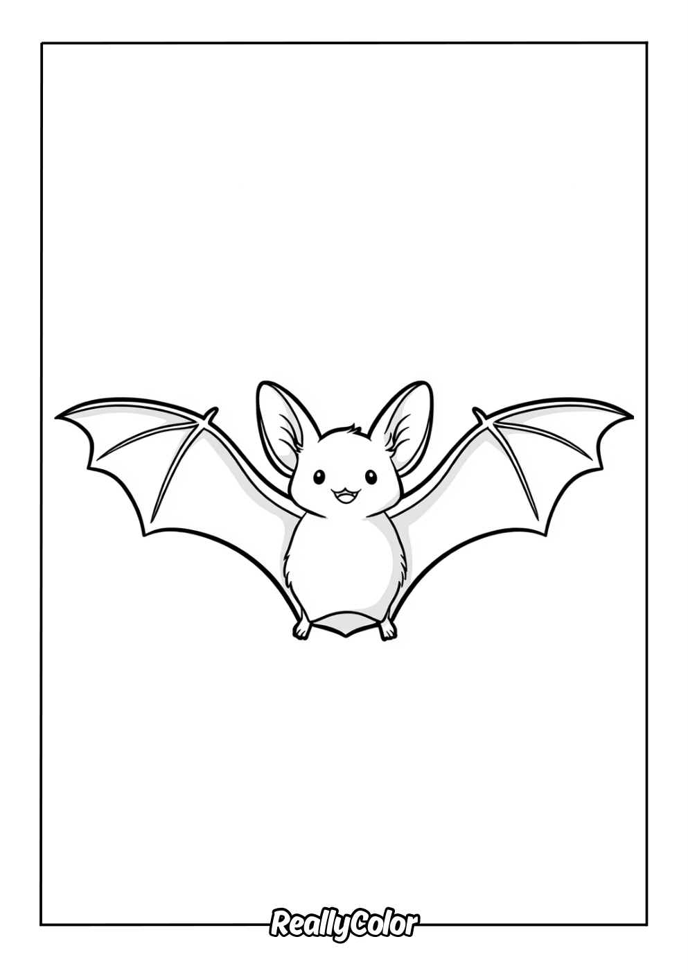 Easy coloring page of a bat