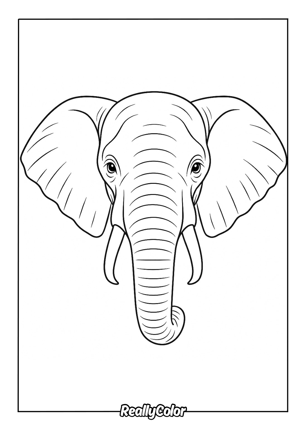 Elephant head coloring page