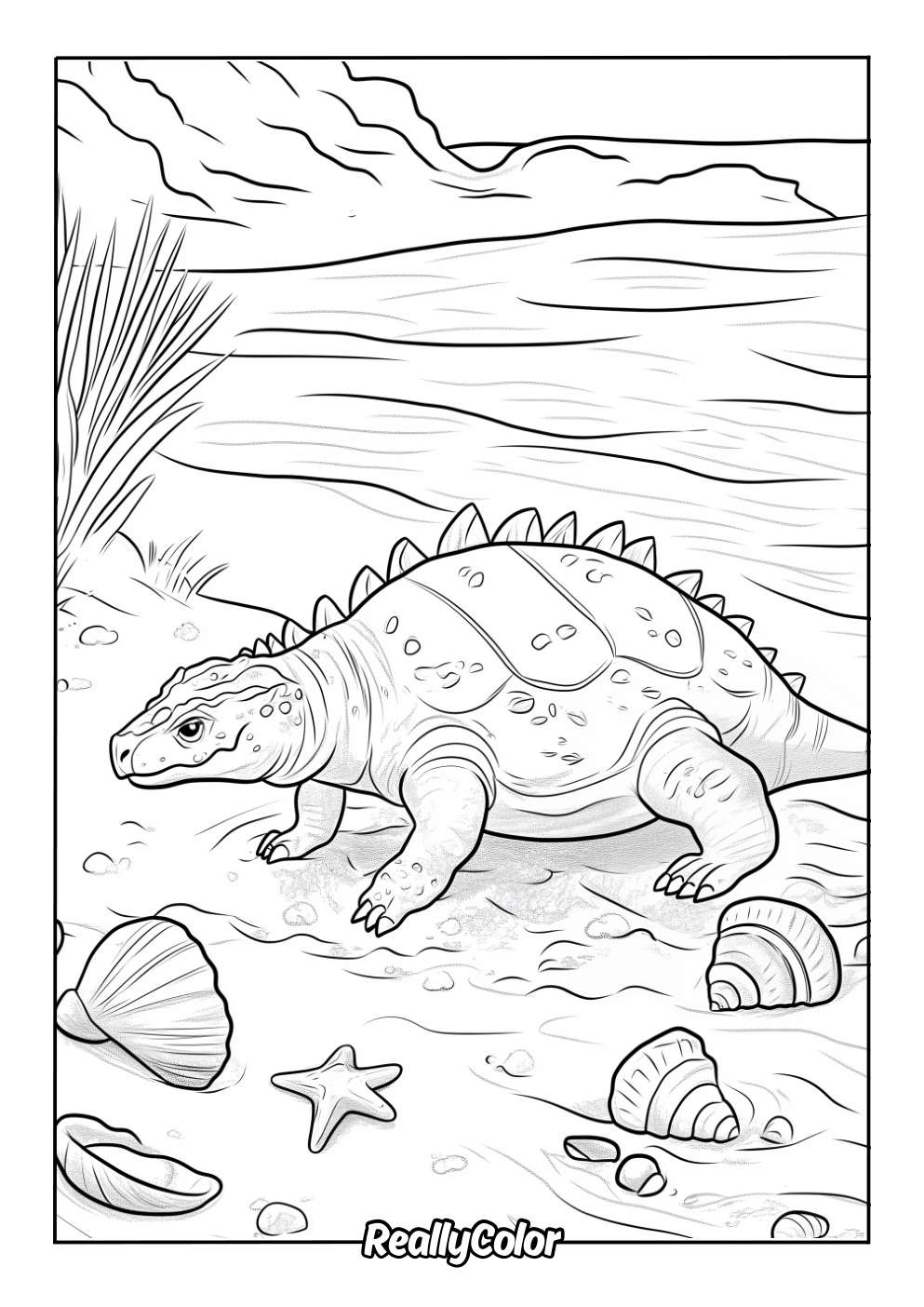 Free ankylosaurus color page