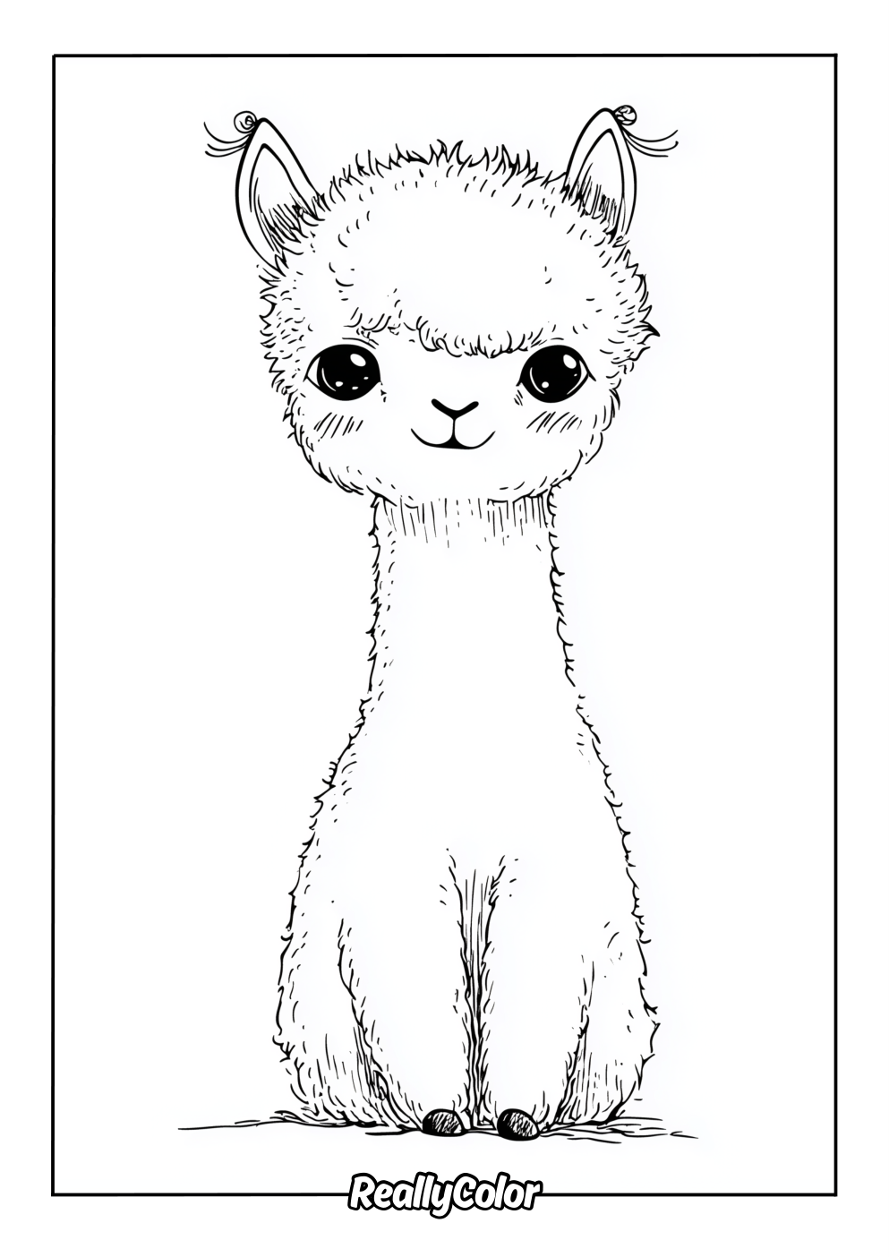 Free coloring page of an alpaca