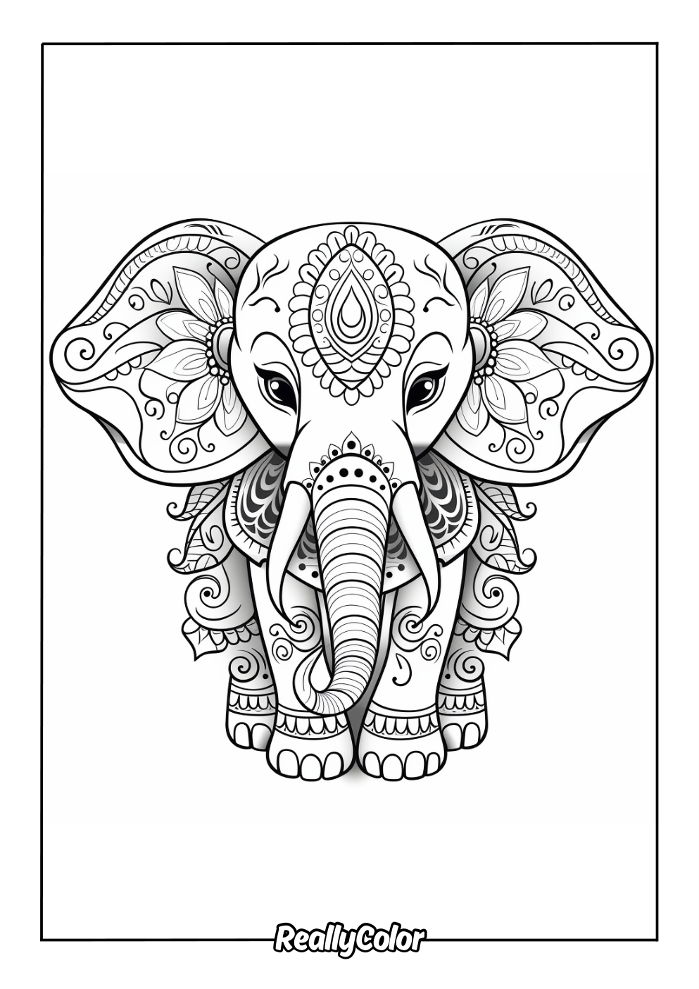 Free elephant coloring page