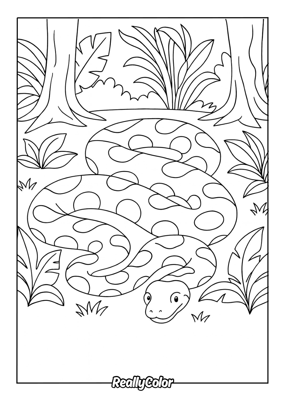 Free printable anaconda coloring page