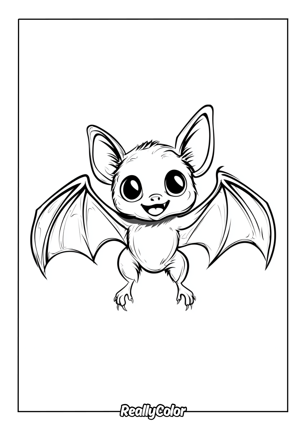 Free printable coloring page of a bat