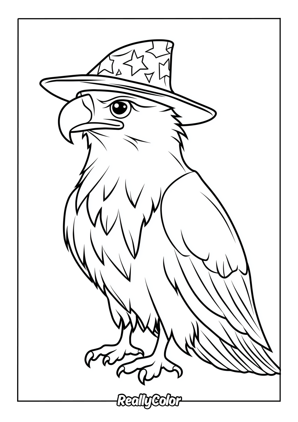 Free printable coloring page of an eagle