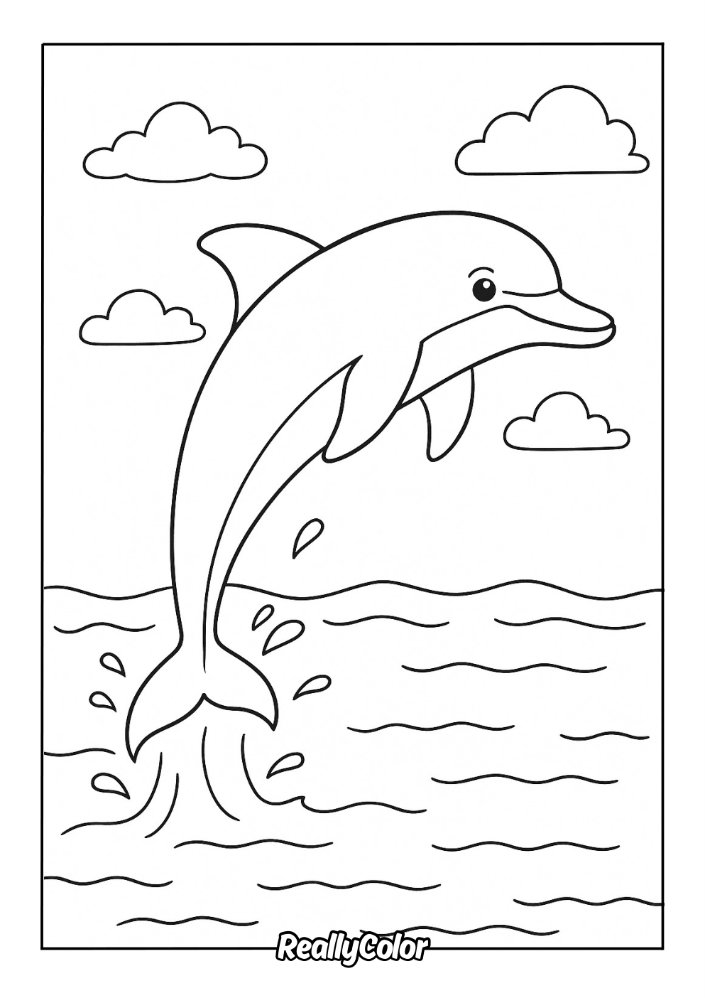 Free printable dolphin coloring page