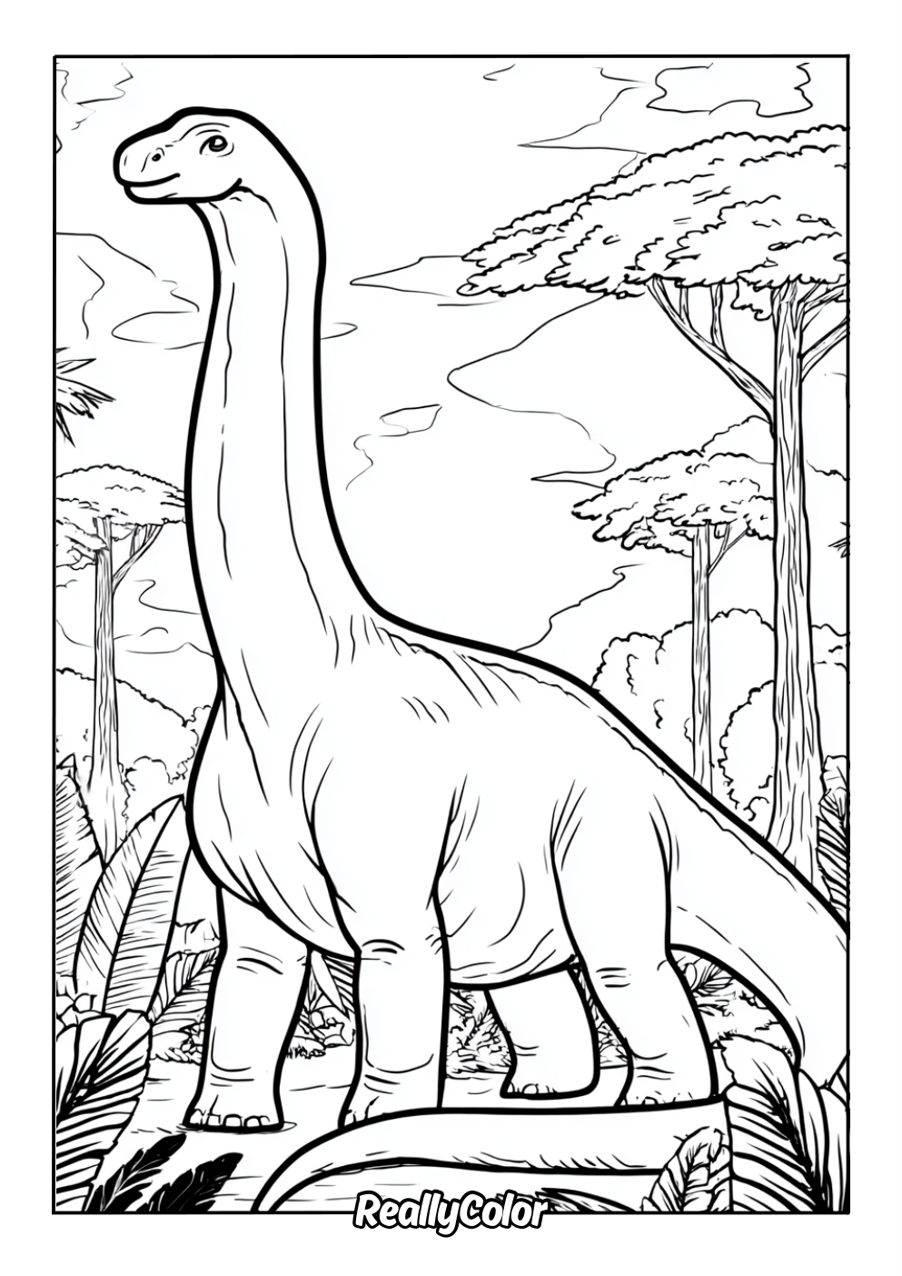 Giant brachiosaurus coloring page