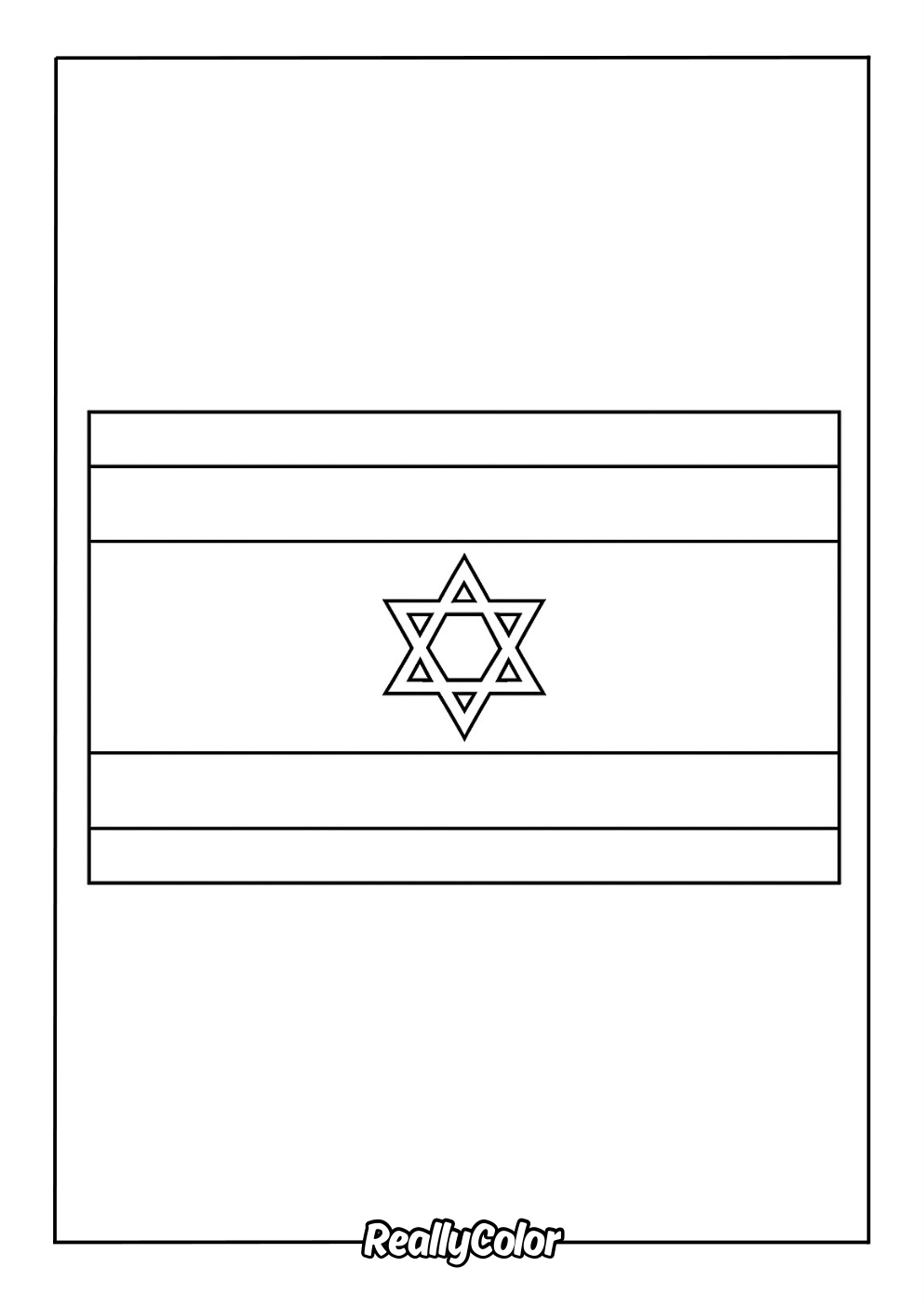 Israel flag coloring page