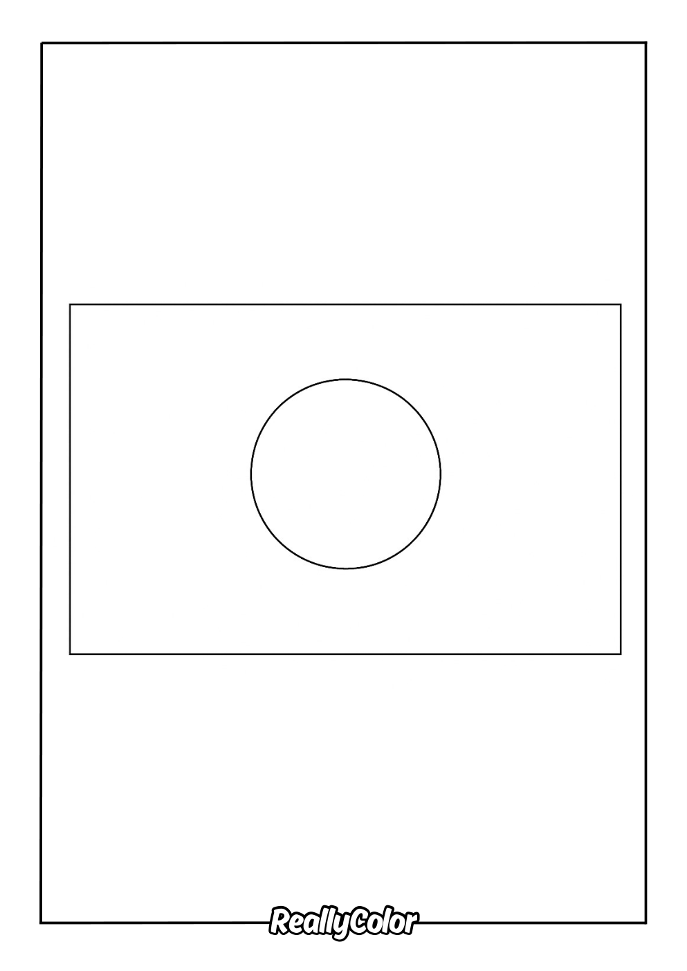 Japan flag coloring page