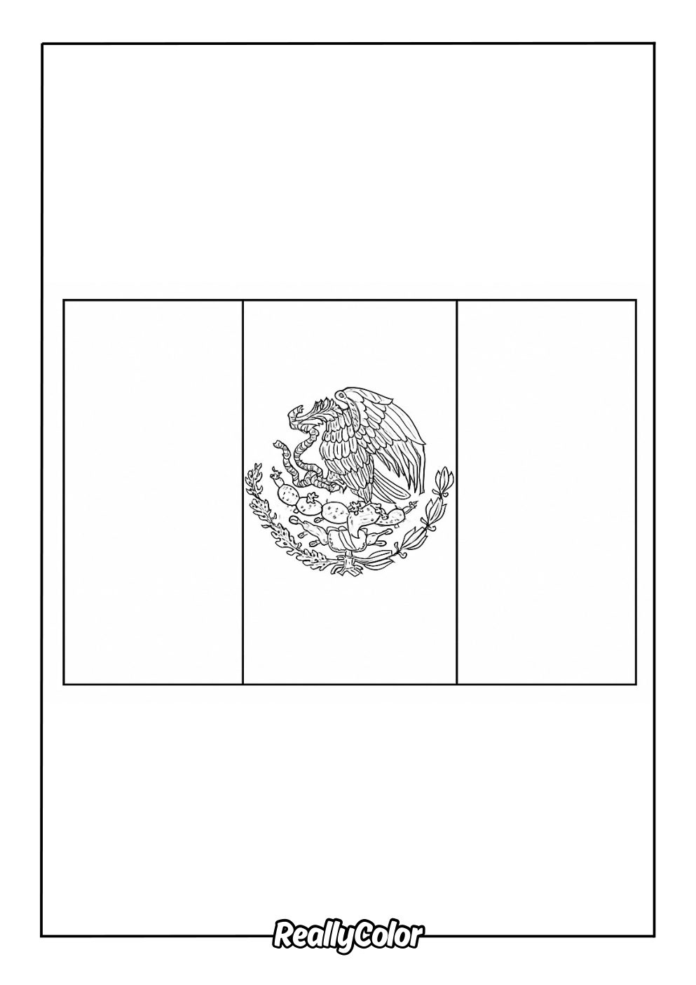 Mexico flag coloring page