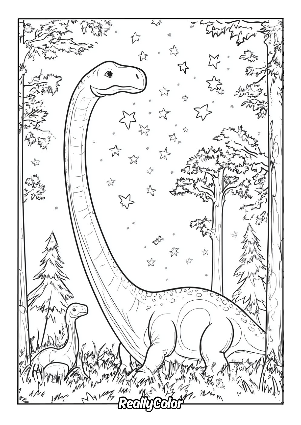 Printable brachiosaurus coloring page