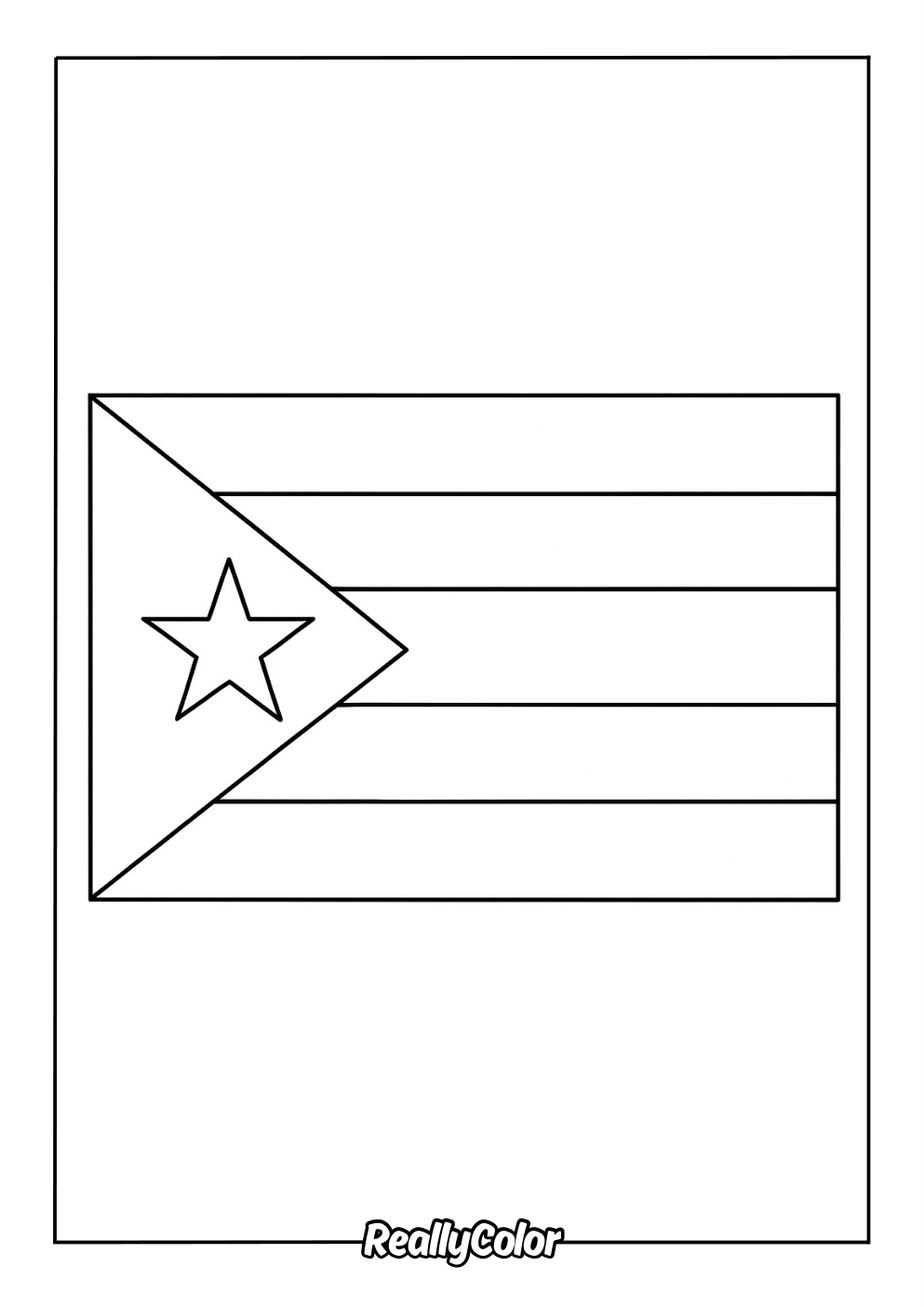 Puerto Rico flag coloring page