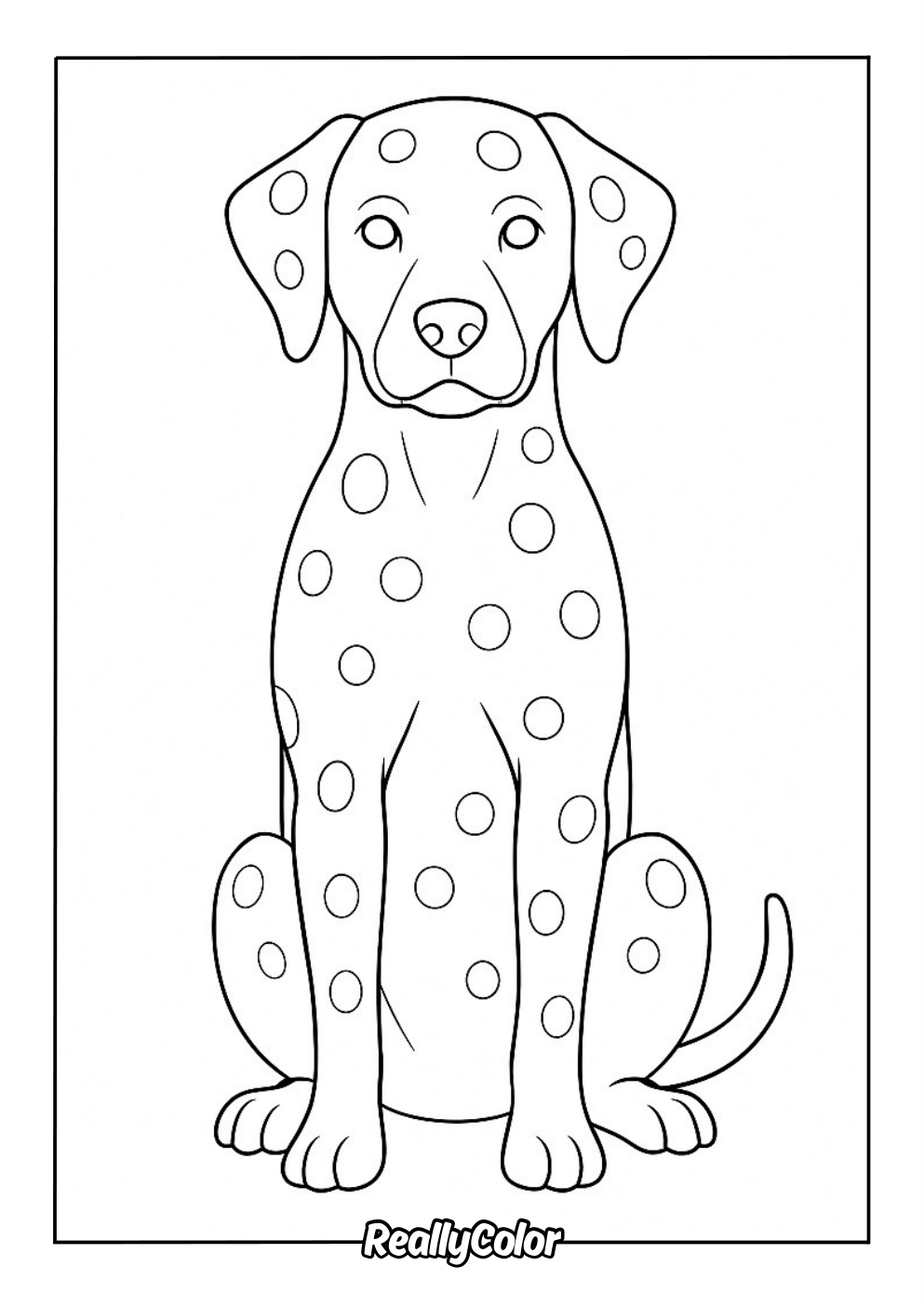 Simple coloring page of a dalmatian