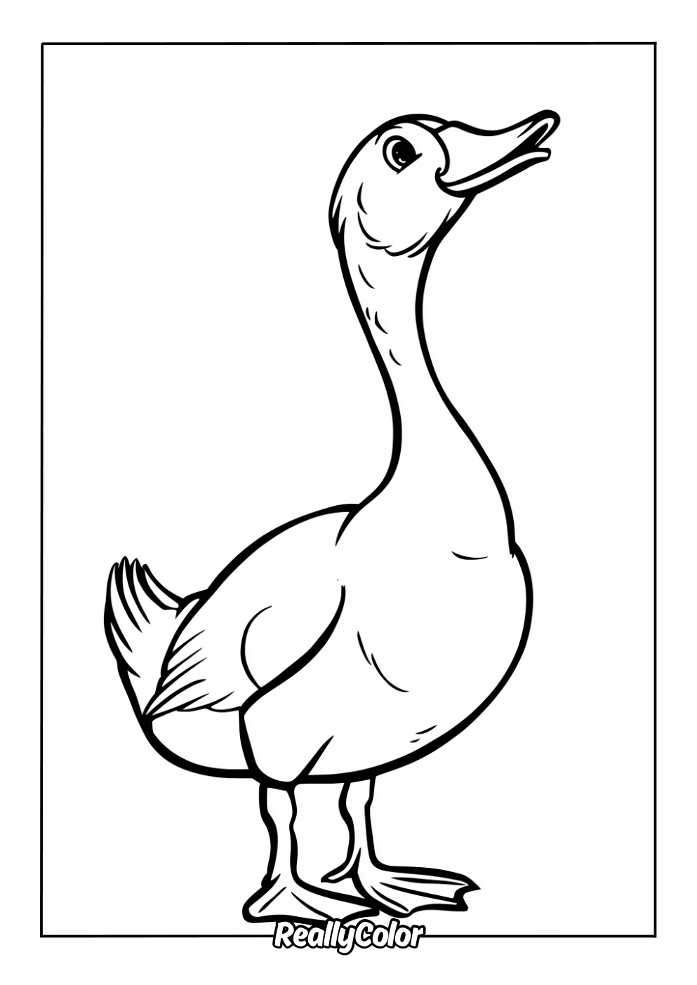 Simple duck coloring page for kids