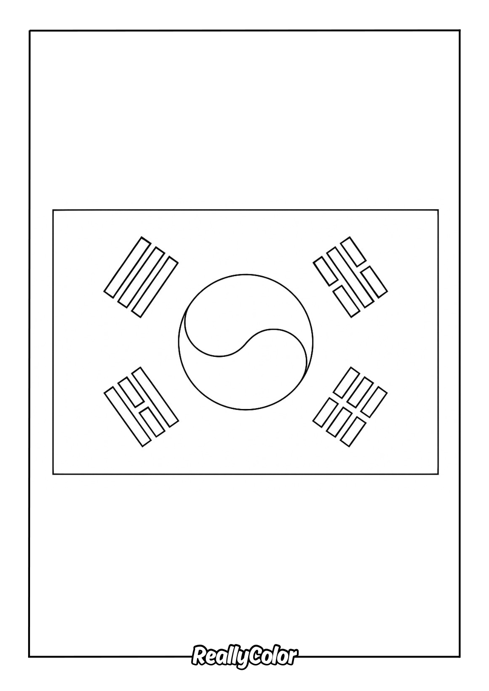 South Korea flag coloring page