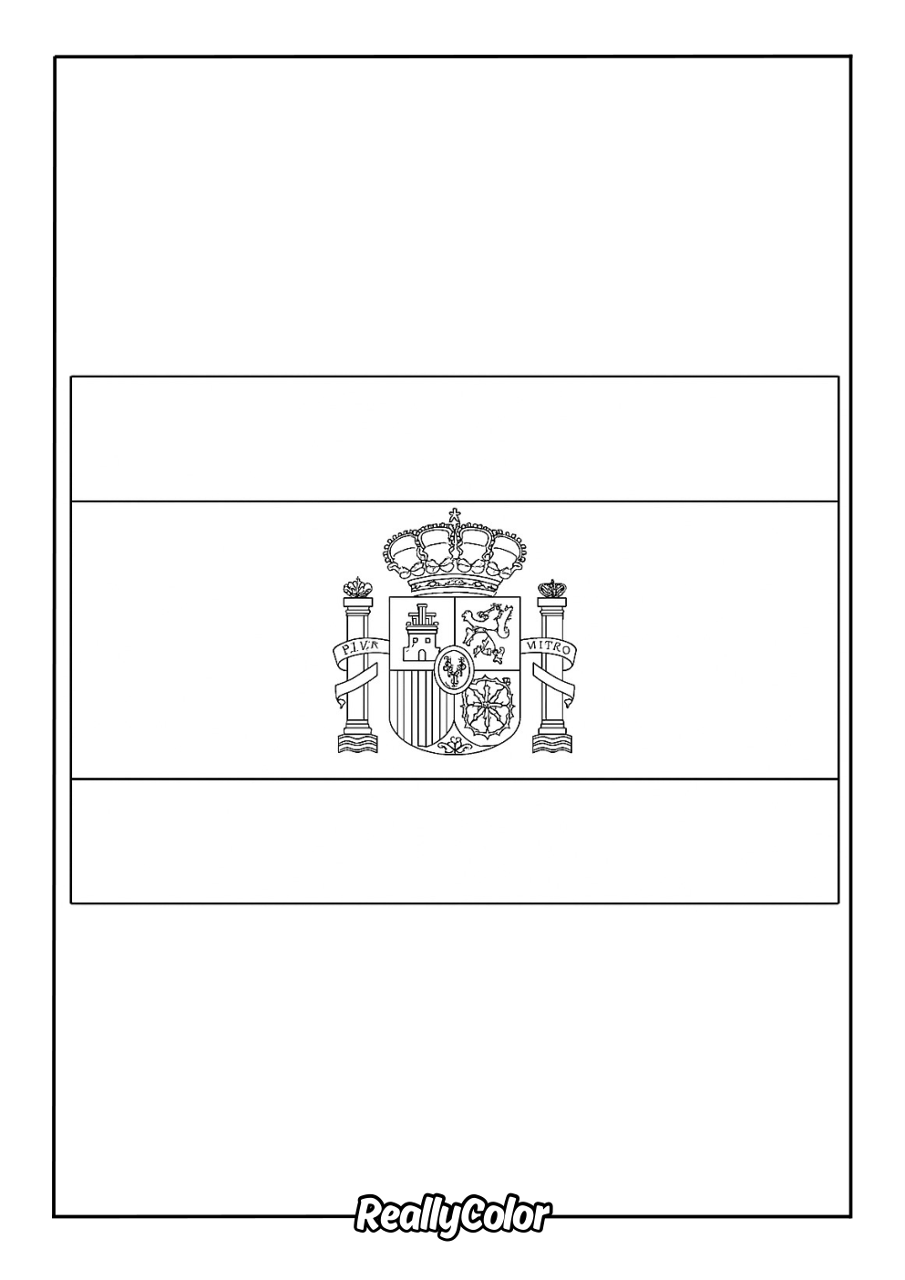 Spain flag coloring page