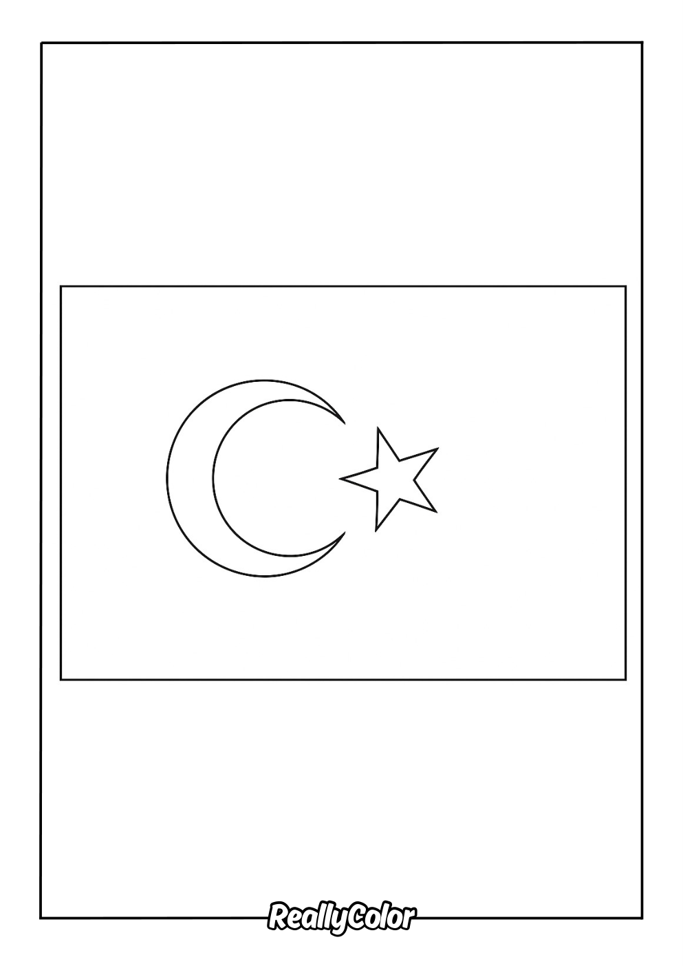 Turkey flag coloring page