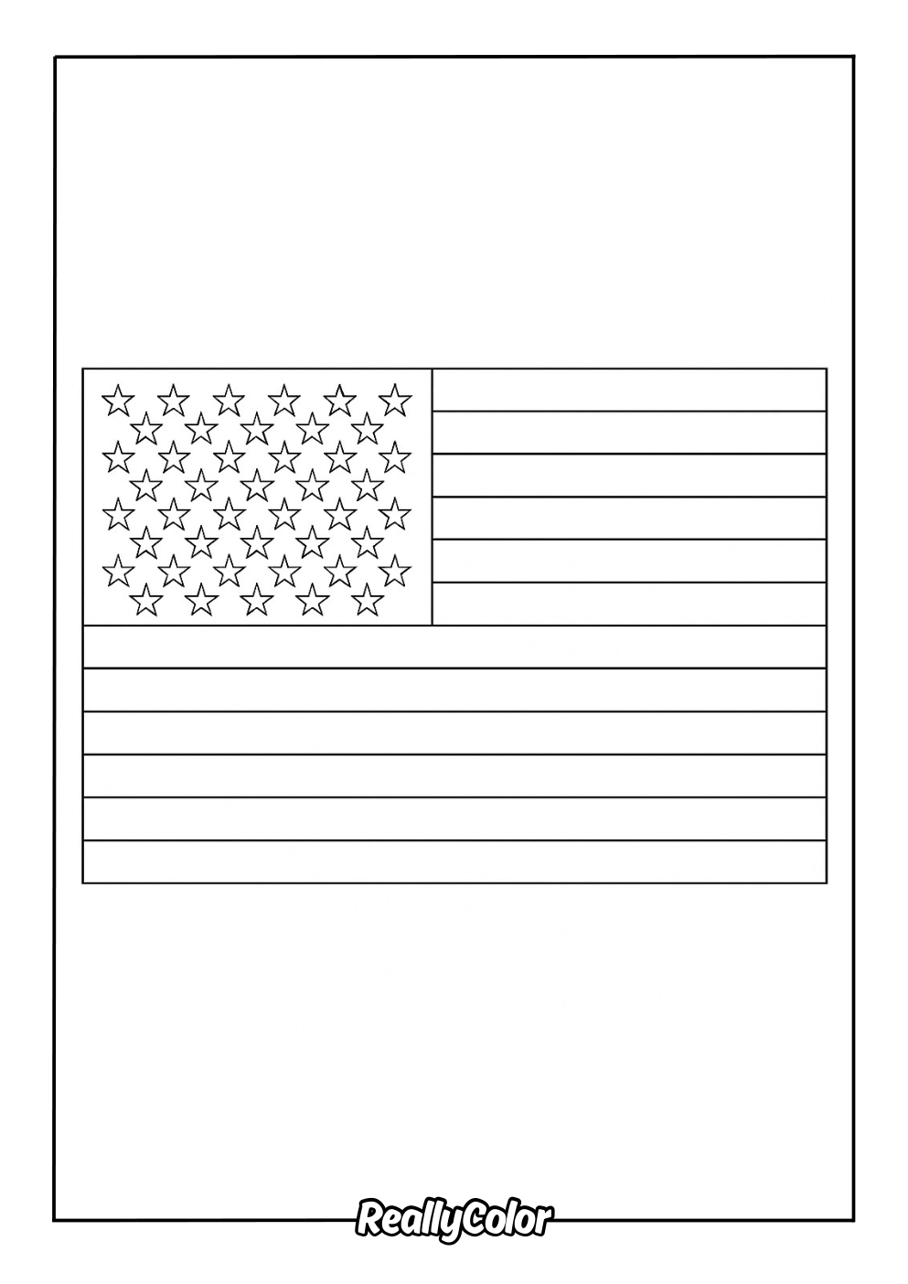 USA flag coloring page